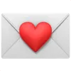 Эмодзи конверта с сердцем, символизирует подтверждение email.
