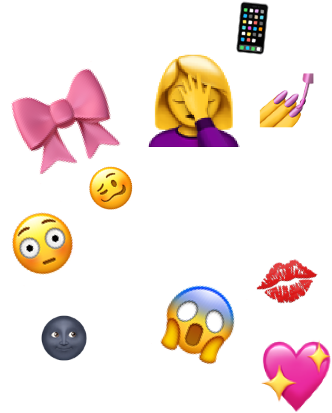 Коллаж из эмодзи и сообщений, иллюстрирующий шутливую ситуацию с неудачным окрашиванием волос и сообщением о возможности выиграть iPhone.